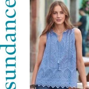 Sundance Sebilla Eyelet Sleeveless Top Large